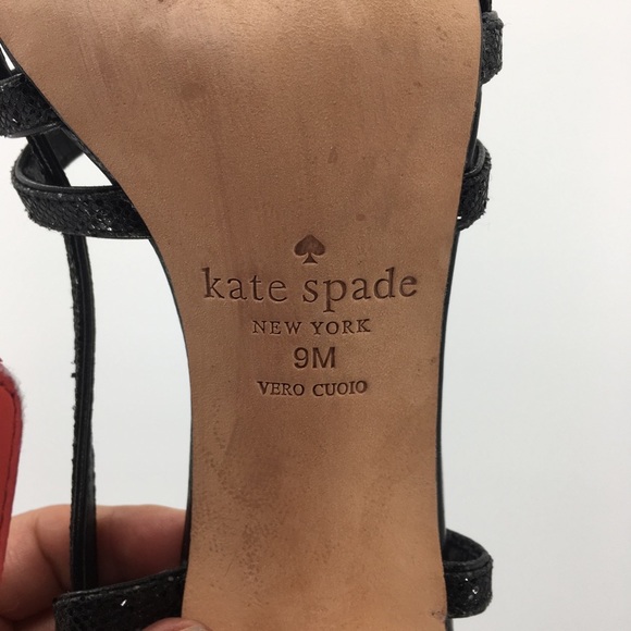 Kate spade black strapped high heels size 9M - Picture 8 of 13
